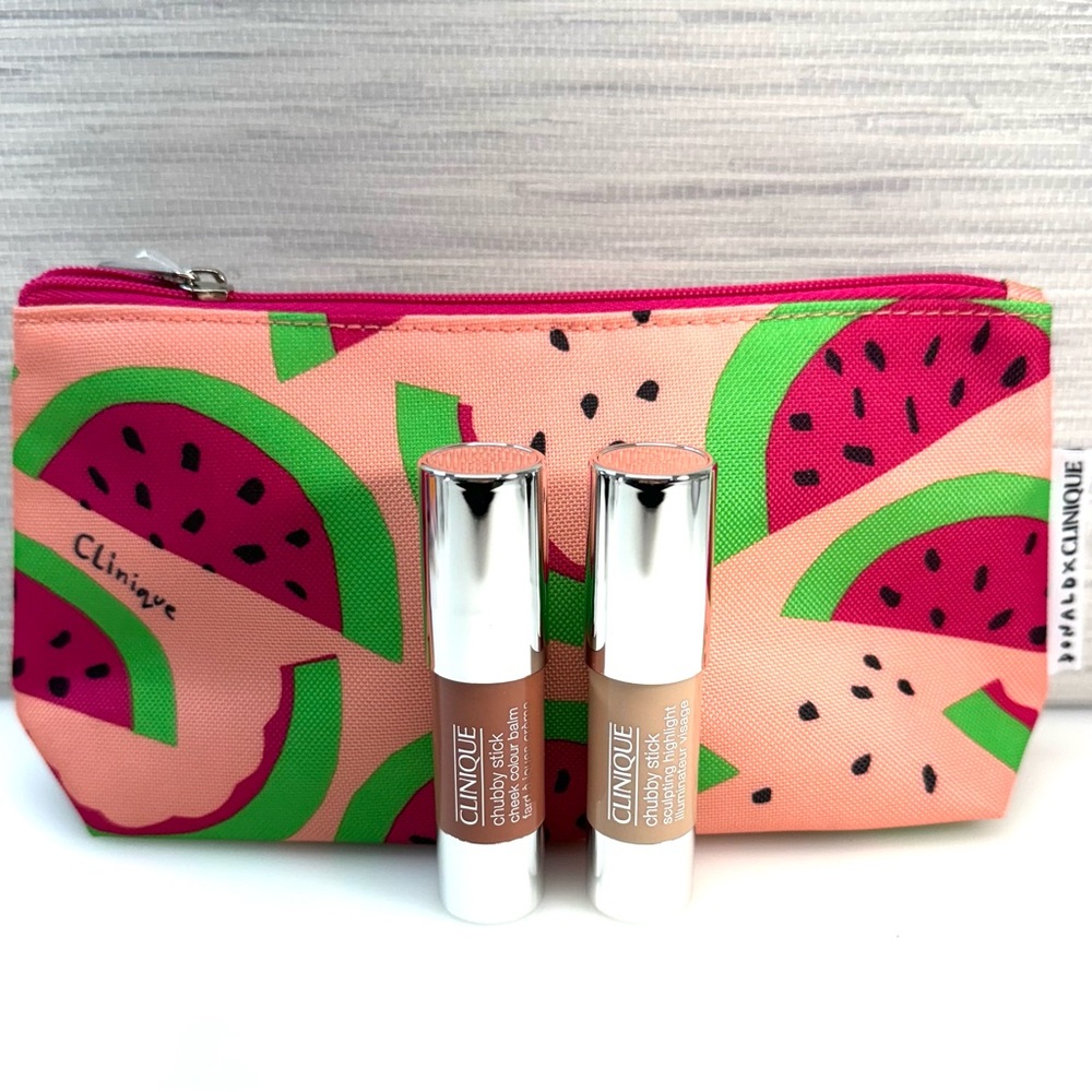 Clinique makeup bag and chubby sticks